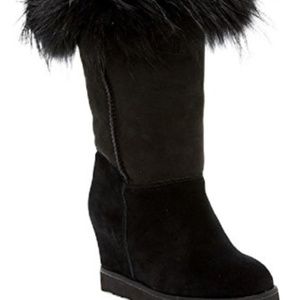 AUSTRALIA LUXE COLLECTIVE Fox Fur Wedge Boots-10